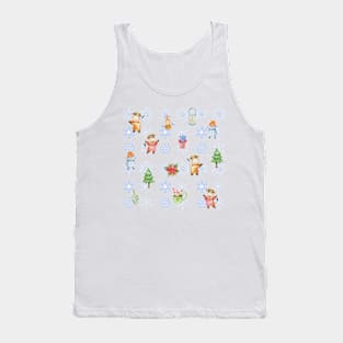 Christmas Bull , Bell , Tree , Ornament Tank Top